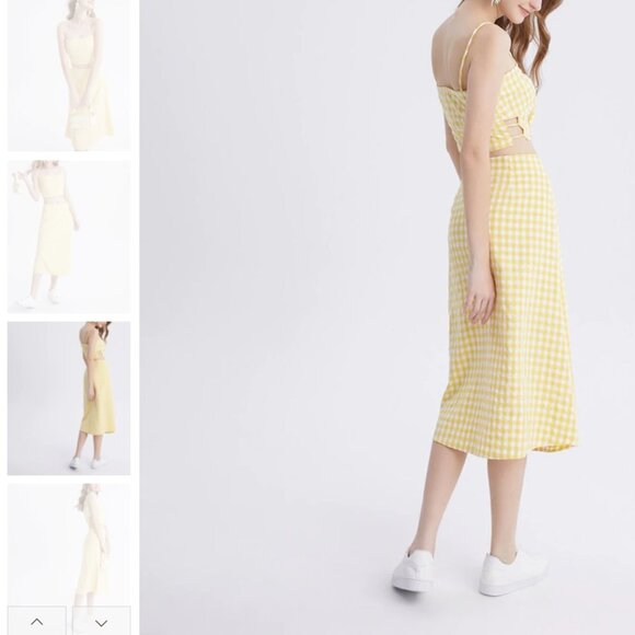 URBAN REVIVO Dress top skirt set Plaid A-Line Skirt - Picture 9 of 9